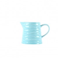 Durable color glaze embossed ceramic milk jug 300cc