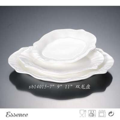 Custom white dinnerware catering serving dishes