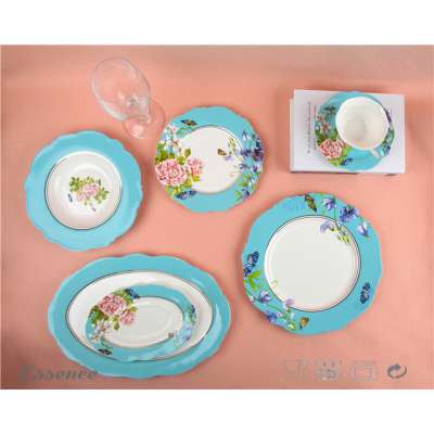 New design royal 72pcs bone china modern dinner set wholesale