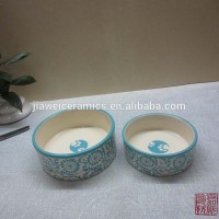 wholesale flower pattern ceramic pet dog bowl