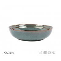 9.3 inch ceramic stoneware shallow salad bowl in personalized color