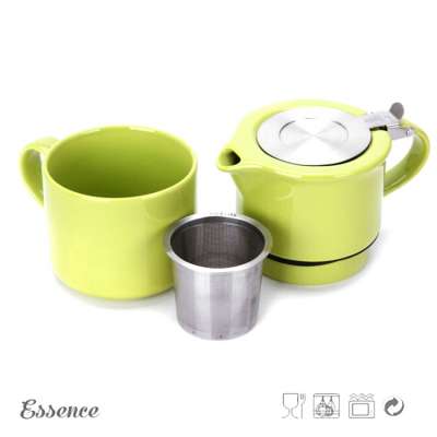 Cheap portable colorful teapot and cup in one