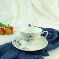 Cup And Saucer Bone China Ceramics Cup and Saucer   Tea Cup And Saucer White